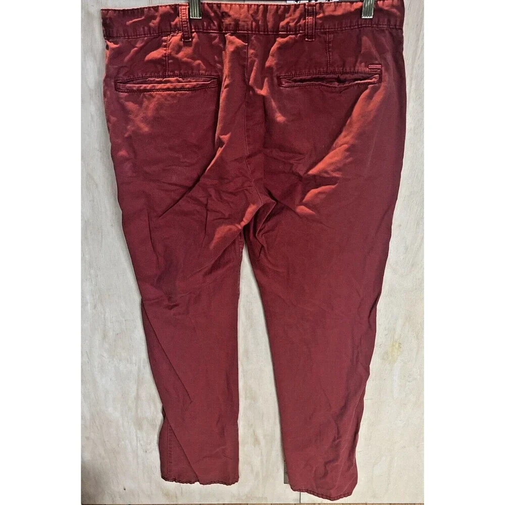 BullHead Mens size 34 Pants KHakis Slacks Skinny Chinos Red 34x32 zip pockets